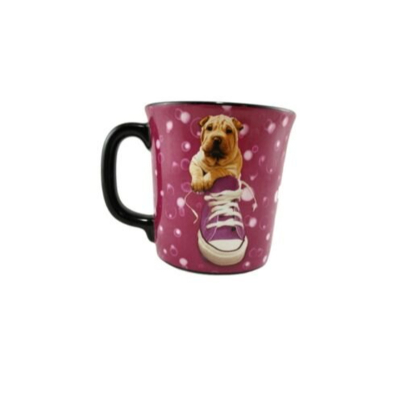 KEITH KIMBERLIN Encore Group Puppy Dog‎ In A Shoe Coffee Mug - Cup Purple - Picture 3 of 6